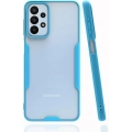 Samsung Galaxy A13 4G Kılıf Renkli Silikon Kamera Lens Korumalı Şeffaf Parfe Kapak - Mavi
