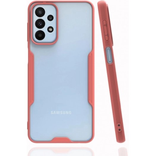 Samsung Galaxy A13 4G Kılıf Renkli Silikon Kamera Lens Korumalı Şeffaf Parfe Kapak - Pembe