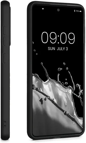 Samsung Galaxy A13 4G Kılıf Zore Biye Mat Esnek Silikon - Siyah
