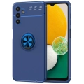 Samsung Galaxy A13 5G Kılıf Renkli Silikon Yüzüklü Standlı Auto Focus Ravel Kapak - Mavi