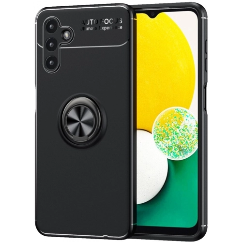 Samsung Galaxy A13 5G Kılıf Renkli Silikon Yüzüklü Standlı Auto Focus Ravel Kapak - Siyah