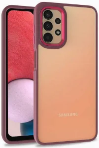 Samsung Galaxy A13 5G Kılıf Electro Silikon Renkli Flora Kapak - Kırmızı