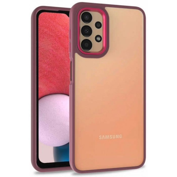 Samsung Galaxy A13 5G Kılıf Electro Silikon Renkli Flora Kapak - Kırmızı