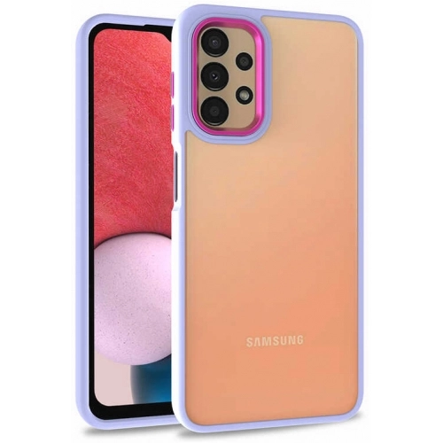 Samsung Galaxy A13 5G Kılıf Electro Silikon Renkli Flora Kapak - Lila