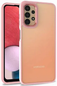Samsung Galaxy A13 5G Kılıf Electro Silikon Renkli Flora Kapak - Rose Gold