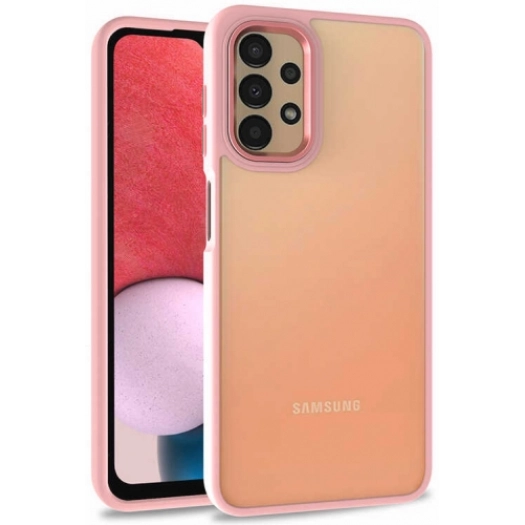 Samsung Galaxy A13 5G Kılıf Electro Silikon Renkli Flora Kapak - Rose Gold