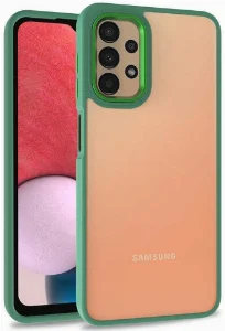 Samsung Galaxy A13 5G Kılıf Electro Silikon Renkli Flora Kapak - Yeşil