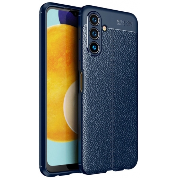 Samsung Galaxy A04s Kılıf Deri Görünümlü Lüks Parmak İzi Bırakmaz Niss Silikon Kapak - Lacivert