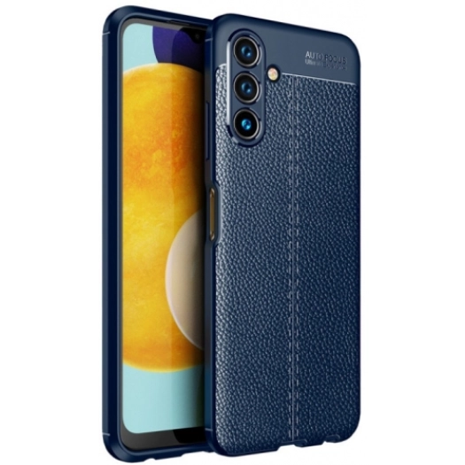 Samsung Galaxy A13 5G Kılıf Deri Görünümlü Lüks Parmak İzi Bırakmaz Niss Silikon Kapak - Lacivert