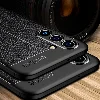 Samsung Galaxy A13 Kılıf Deri Görünümlü Parmak İzi Bırakmaz Niss Silikon - Siyah