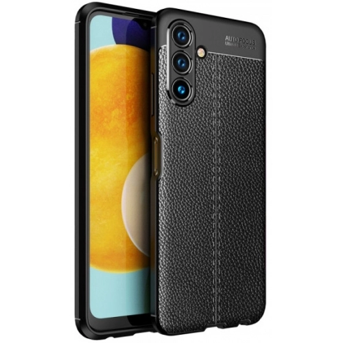 Samsung Galaxy A13 5G Kılıf Deri Görünümlü Lüks Parmak İzi Bırakmaz Niss Silikon Kapak - Siyah