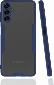 Samsung Galaxy A13 Kılıf Kamera Lens Korumalı Arkası Şeffaf Silikon Kapak - Lacivert