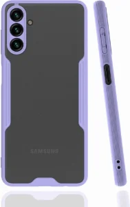 Samsung Galaxy A13 Kılıf Kamera Lens Korumalı Arkası Şeffaf Silikon Kapak - Lila