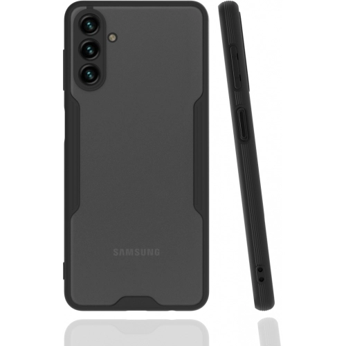 Samsung Galaxy A13 5G Kılıf Renkli Silikon Kamera Lens Korumalı Şeffaf Parfe Kapak - Siyah