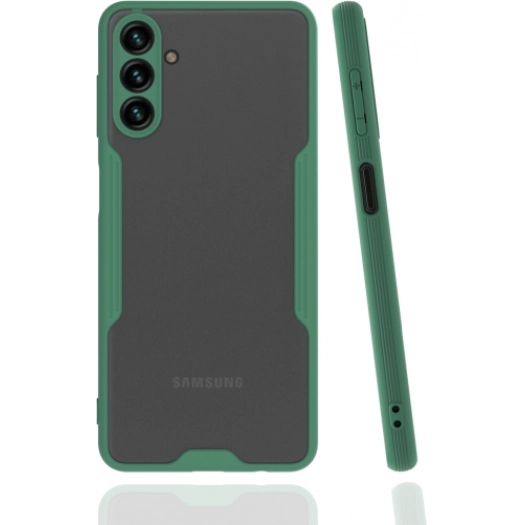 Samsung Galaxy A13 5G Kılıf Renkli Silikon Kamera Lens Korumalı Şeffaf Parfe Kapak - Yeşil