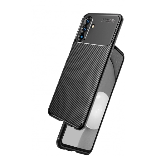 Samsung Galaxy A13 5G Kılıf Silikon Parmak İzi Bırakmayan Karbon Soft Negro Kapak - Siyah