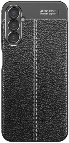 Samsung Galaxy A14 Kılıf Deri Görünümlü Parmak İzi Bırakmaz Niss Silikon - Siyah