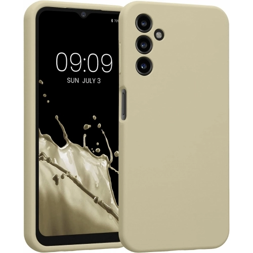 Samsung Galaxy A14 Kılıf İnce Soft Mat Renkli Esnek Silikon Kapak - Gold