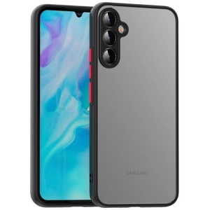 Samsung Galaxy A14 Kılıf Kamera Korumalı Arkası Şeffaf Mat Silikon Kapak - Siyah