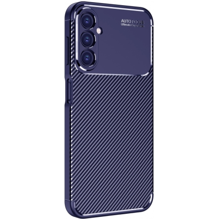 Samsung Galaxy A14 Kılıf Silikon Parmak İzi Bırakmayan Karbon Soft Negro Kapak - Lacivert