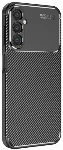 Samsung Galaxy A14 Kılıf Karbon Serisi Mat Fiber Silikon Negro Kapak - Siyah