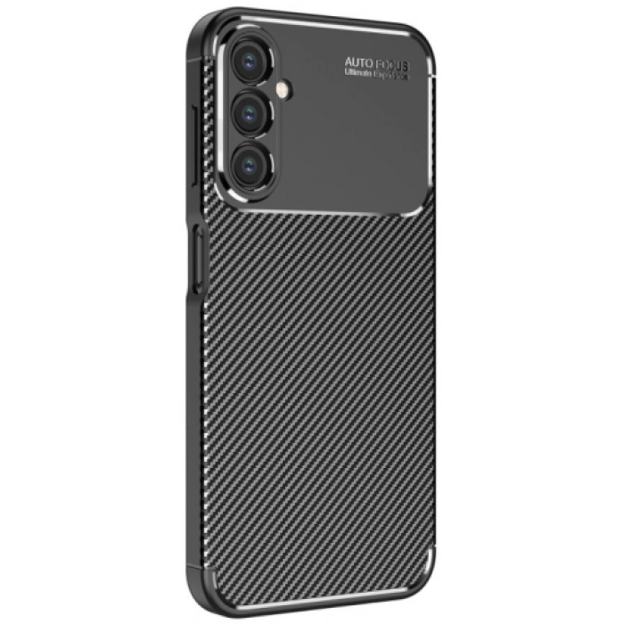 Samsung Galaxy A14 Kılıf Silikon Parmak İzi Bırakmayan Karbon Soft Negro Kapak - Siyah