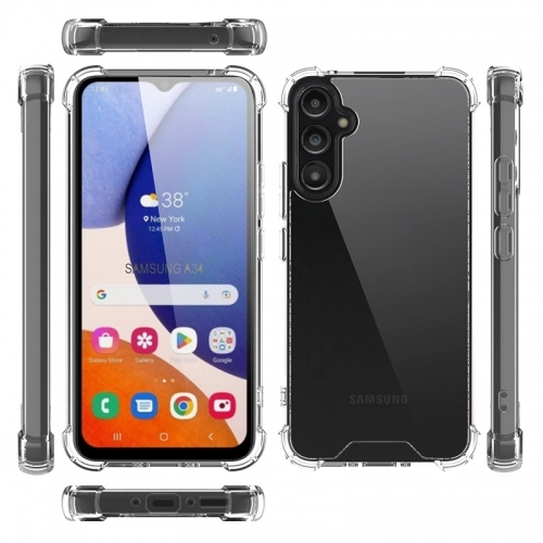 Samsung Galaxy A14 Kılıf Silikon Köşe Korumalı Airbag Darbe Emici Kapak - Şeffaf