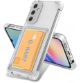 Samsung Galaxy A15 Kılıf Airbag Tasarımlı Şeffaf Kartlıklı G-Kart Kapak - Şeffaf