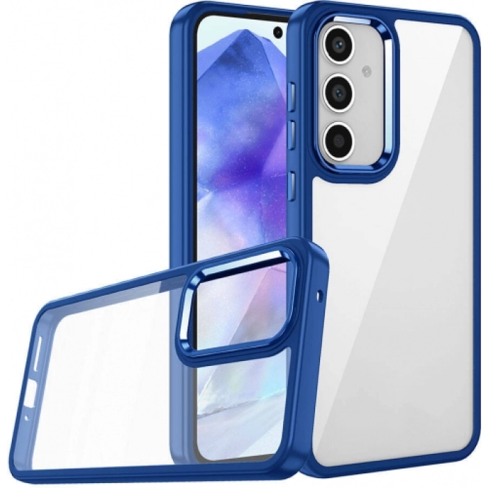 Samsung Galaxy A15 Kılıf Electro Silikon Renkli Flora Kapak - Mavi