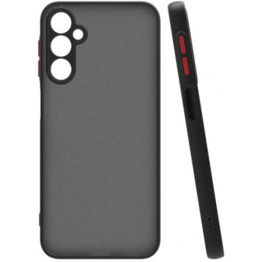 Samsung Galaxy A15 Kılıf Kamera Korumalı Arkası Şeffaf Mat Silikon Kapak - Siyah