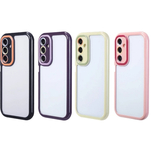 Samsung Galaxy A15 Kılıf Kamera Korumalı Renkli Kenar ve Çerçeve Tasarımlı Vitamin Kapak - Siyah