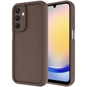 Samsung Galaxy A15 ile Uyumlu Kılıf Kamera Korumalı Silikon Ananas Kapak - Kahve