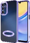 Samsung Galaxy A15 Kılıf Kamera Korumalı Silikon Logo Açık Omega Kapak - Lila