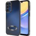 Samsung Galaxy A15 Kılıf Kamera Lens Korumalı Şeffaf Renkli Logo Gösteren Parlak Kapak - Siyah