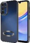Samsung Galaxy A15 Kılıf Kamera Korumalı Silikon Logo Açık Omega Kapak - Siyah
