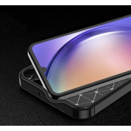 Samsung Galaxy A15 Kılıf Silikon Parmak İzi Bırakmayan Karbon Soft Negro Kapak - Siyah