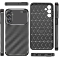 Samsung Galaxy A15 Kılıf Silikon Parmak İzi Bırakmayan Karbon Soft Negro Kapak - Siyah