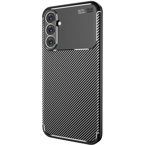 Samsung Galaxy A15 Kılıf Silikon Parmak İzi Bırakmayan Karbon Soft Negro Kapak - Siyah