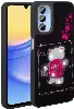 Samsung Galaxy A15 Kılıf Parlayan Kabartmalı İkonik Figürlü Amas Silikon Kapak - Siyah