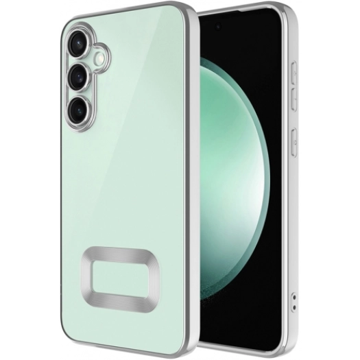 Samsung Galaxy A16 Kılıf Kamera Lens Korumalı Şeffaf Renkli Logo Gösteren Parlak Kapak - Gümüş