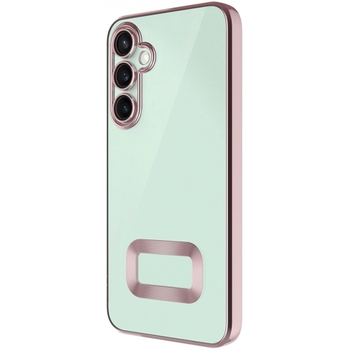 Samsung Galaxy A16 Kılıf Kamera Lens Korumalı Şeffaf Renkli Logo Gösteren Parlak Kapak - Mavi