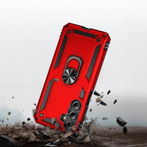 Samsung Galaxy A16 Kılıf Silikon Zırhlı Standlı Yüzüklü Mıknatıslı Tank Kapak - Siyah