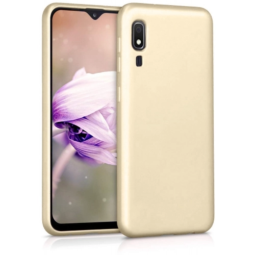 Samsung Galaxy A2 Core Kılıf İnce Soft Mat Renkli Esnek Silikon Kapak - Gold