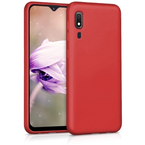 Samsung Galaxy A2 Core Kılıf İnce Soft Mat Renkli Esnek Silikon Kapak - Kırmızı