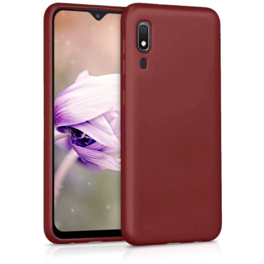 Samsung Galaxy A2 Core Kılıf İnce Soft Mat Renkli Esnek Silikon Kapak - Mürdüm