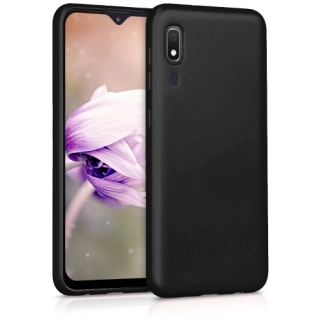 Samsung Galaxy A2 Core Kılıf İnce Soft Mat Renkli Esnek Silikon Kapak - Siyah