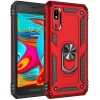 Samsung Galaxy A2 Core Kılıf Silikon Zırhlı Standlı Yüzüklü Mıknatıslı Tank Kapak - Kırmızı