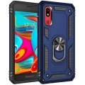 Samsung Galaxy A2 Core Kılıf Silikon Zırhlı Standlı Yüzüklü Mıknatıslı Tank Kapak - Lacivert
