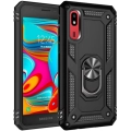 Samsung Galaxy A2 Core Kılıf Silikon Zırhlı Standlı Yüzüklü Mıknatıslı Tank Kapak - Siyah