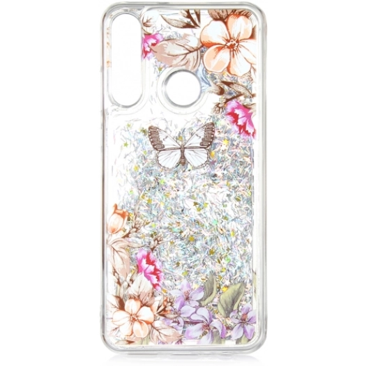 Samsung Galaxy A20 Kılıf Sıvılı Simli Silikon Marshmelo Kılıf - Beyaz